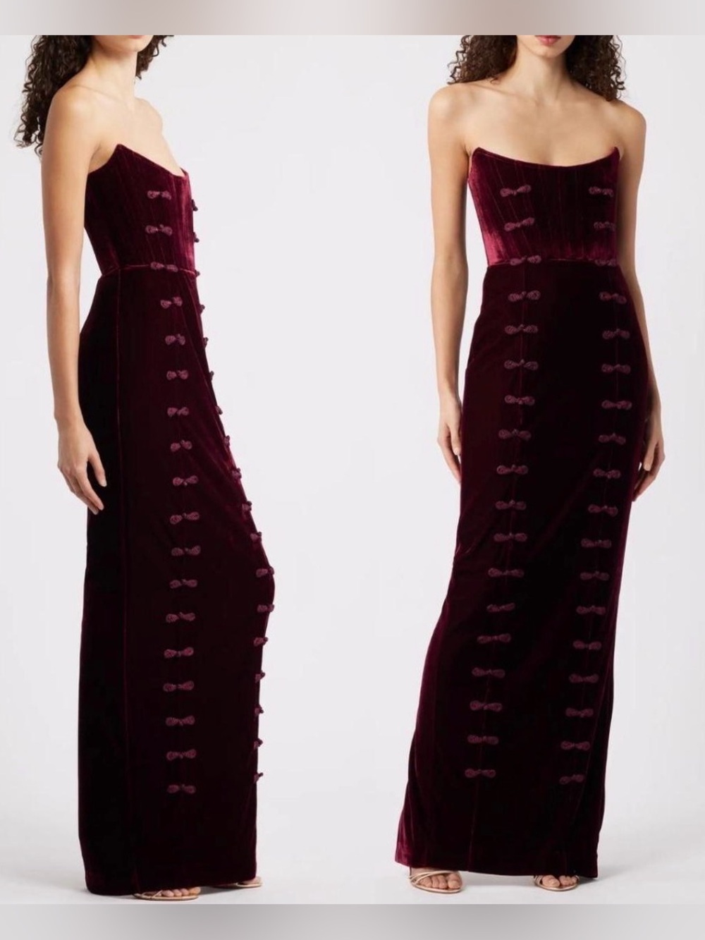 Vesper Velvet Gown in Burgundy SAU LEE
